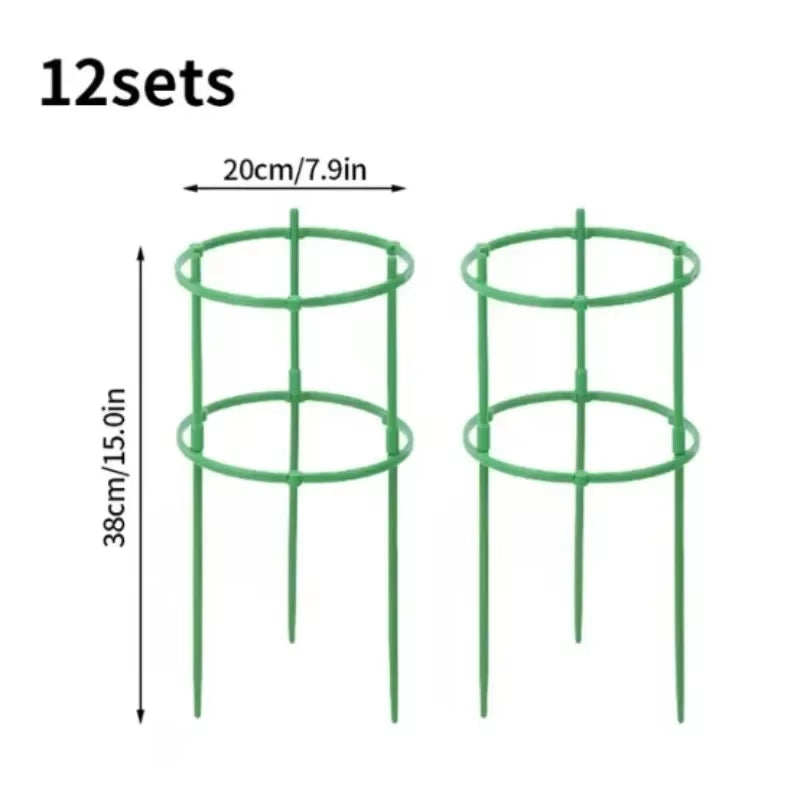 12 Set Plant Support Pile Half round Climbing Vines Stake Bonsai Fixing Rod Garden Plant Stake Holder Flower Ring Support Rack