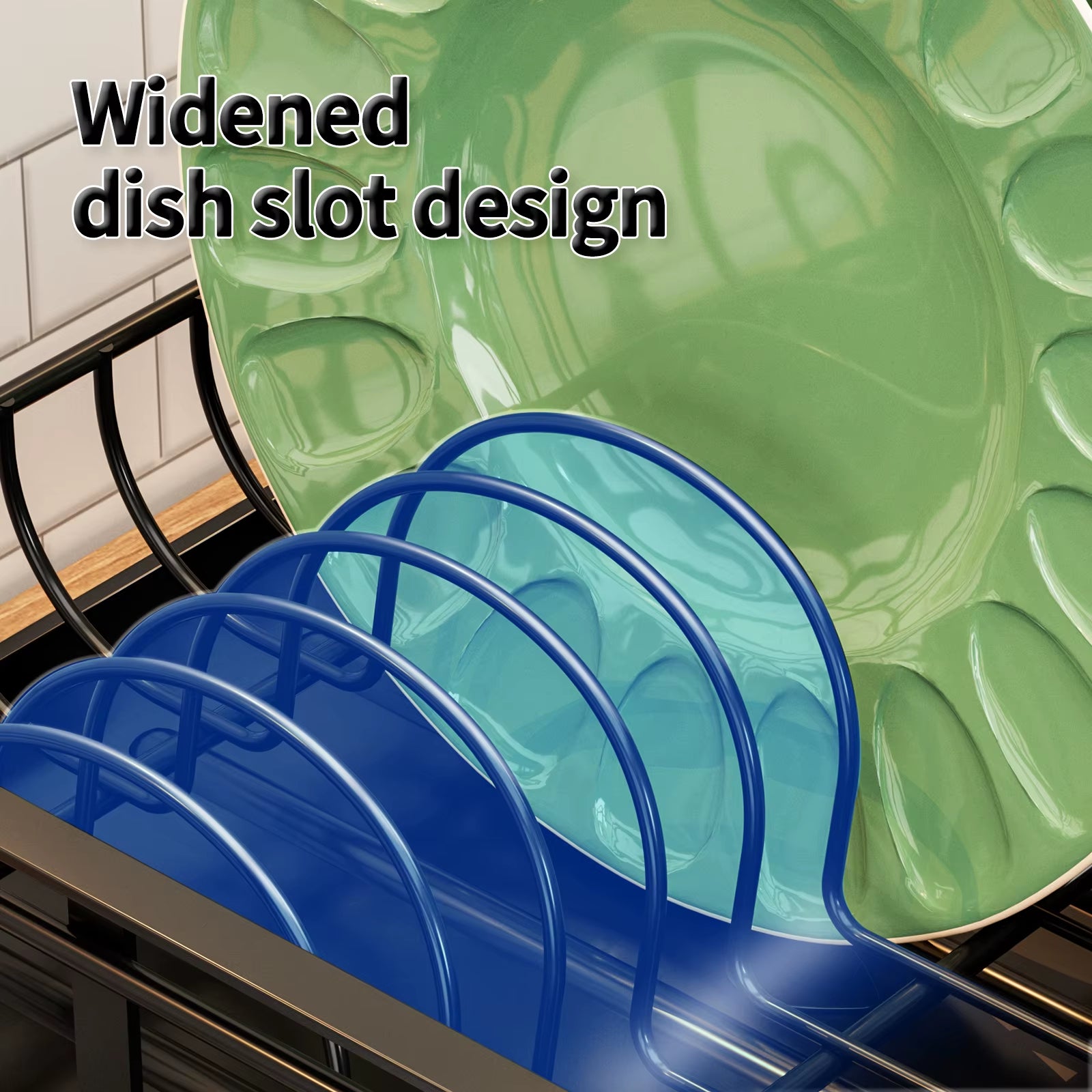 Dish Rack with Drainboard Dish Drainers for Kitchen Counter Sink Adiustable Spout in Sink Dish Strainers with Utensil Holder
