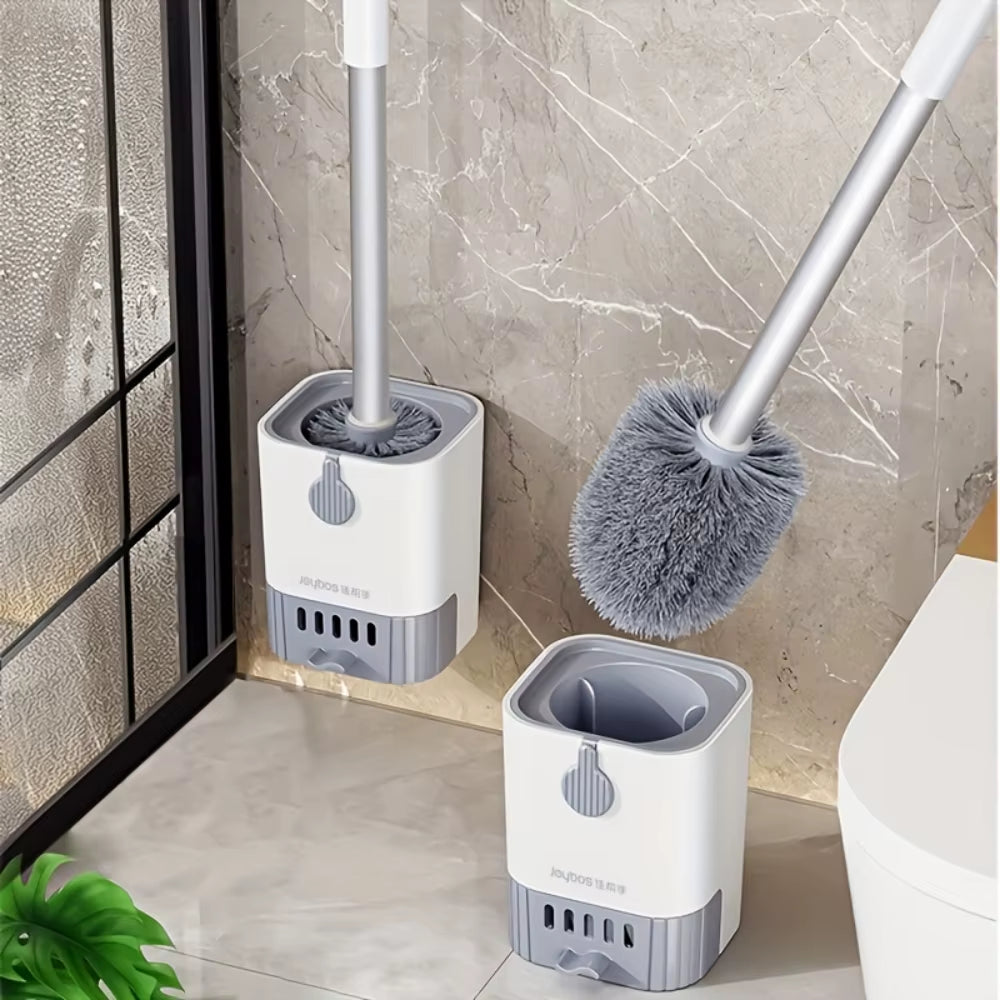 Wall-Mounted Toilet Brush No Dead Angle Cleaning Toilet Toilet Household Cleaning Brush with Drain Tray Set