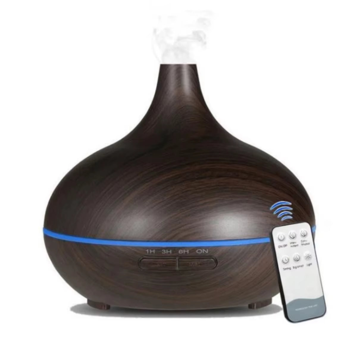 Air Humidifier Aromatherapy Essential Oil Diffuser Wood Grain 500Ml Ultrasonic Remote Control 7 Color Lights for Home Bedroom 