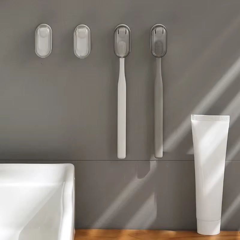 Toothbrush Holder Dust-Free Innovative Essential for Home Dustproof Toothbrush Holder Stylish Design Feature Wall-Mounted