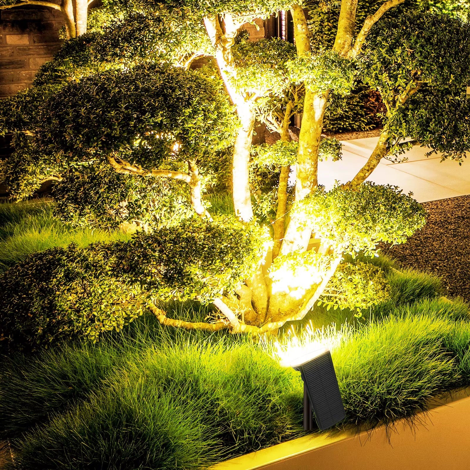 2 Pack Solar Spotlights Outdoor Warm Light 600LM, 24LED Waterproof Landscape Lights, 3-In-1 Installation, Adjustable Head