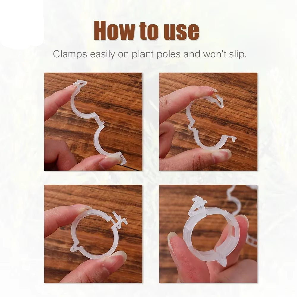 150/50Pcs Plastic Plant Support Clips Reusable Plant Vine Protection Grafting Fixing Tool for Vegetable Tomato Garden Supplies