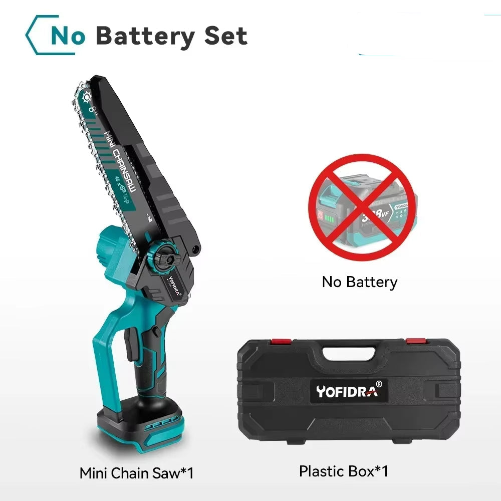 8 Inch Brushless Electric Chainsaw Cordless Efficient Rechargeable Garden Woodworking Cutting Power Tools for Makita 18V Battery