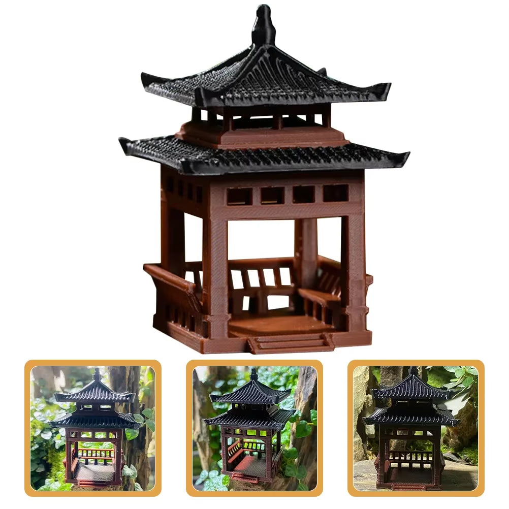 Pavilion Small Ornaments Zen Garden Metal Fish Tank Fish Tank Fish Tank Decorationsations Miniature Figurine Bonsai Pagoda