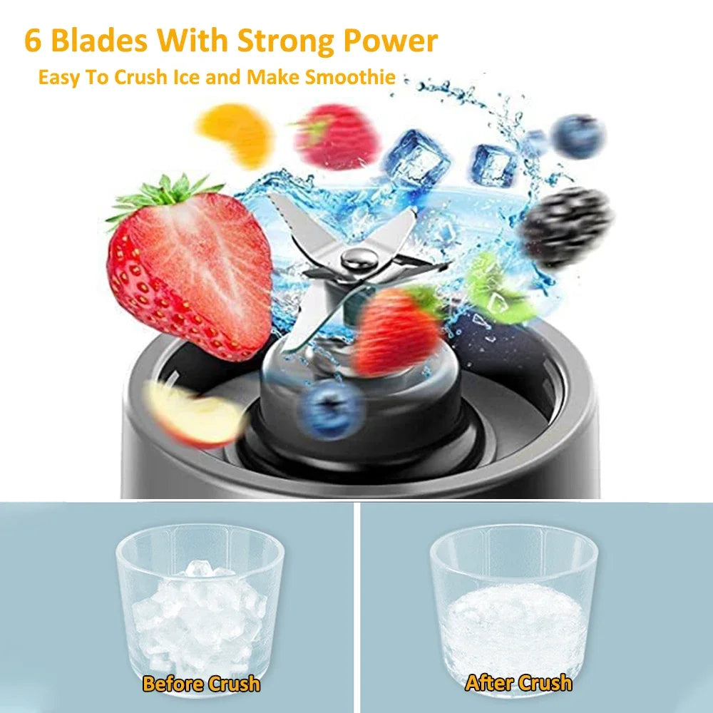 Mini Portable Blender Fruit Juicer Smoothie Orange Fresh Juice Blender Multifunction Rechargeable Portable Bottle Mixer