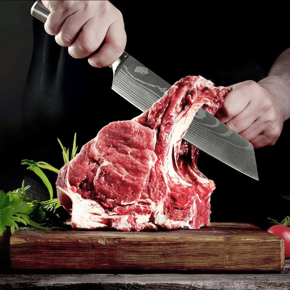 8 Inch Professional Japanese Kiritsuke Knife German High Carbon Stainless Steel Ultra Sharp Meat Fish Sushi Kitchen Chef'S Knife