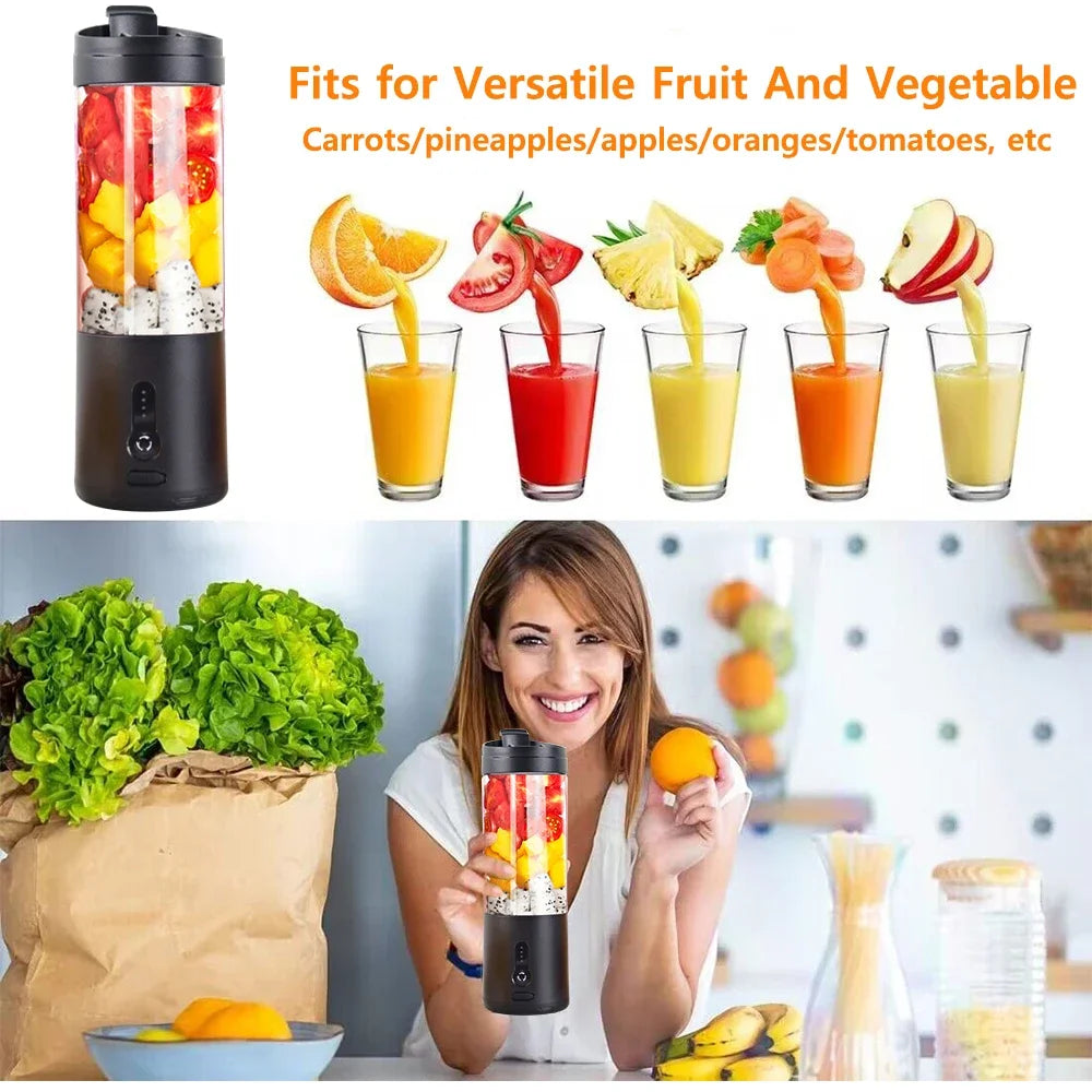 Mini Portable Blender Fruit Juicer Smoothie Orange Fresh Juice Blender Multifunction Rechargeable Portable Bottle Mixer