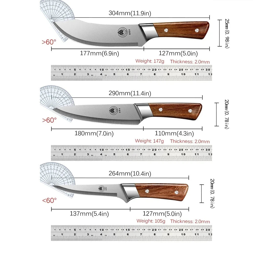 Fine Meat Cleaver, Butcher Knife, Boning Knife, Meat Cleaver, with Knife Set, Commercial Boning Knife