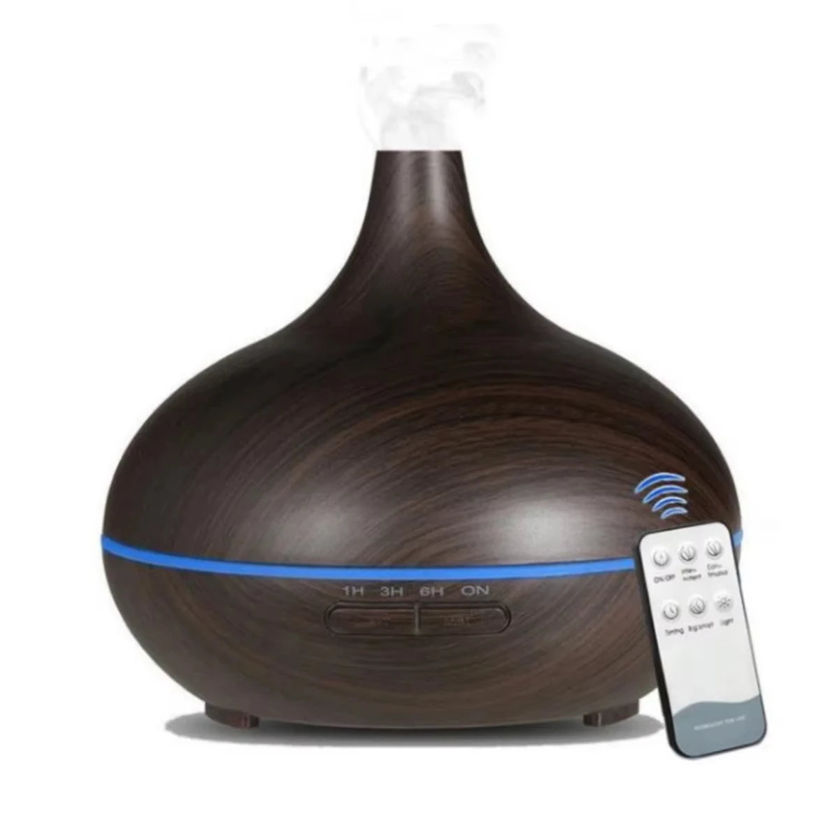 Air Humidifier Aromatherapy Essential Oil Diffuser Wood Grain 500Ml Ultrasonic Remote Control 7 Color Lights for Home Bedroom 
