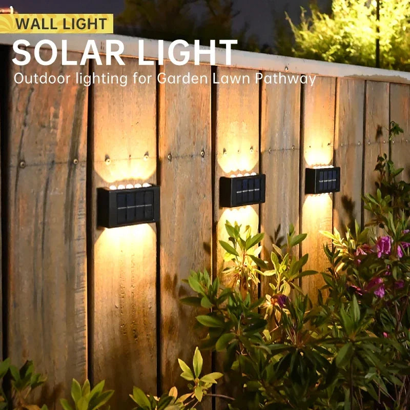 Solar Wall Lamp Outdoor Waterproof Solar Powered Light up and down Illuminate Home Garden Yard Decoration outside Sunlights
