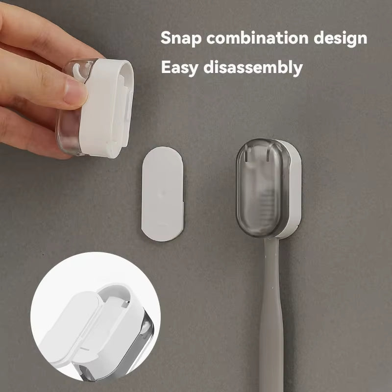 Toothbrush Holder Dust-Free Innovative Essential for Home Dustproof Toothbrush Holder Stylish Design Feature Wall-Mounted